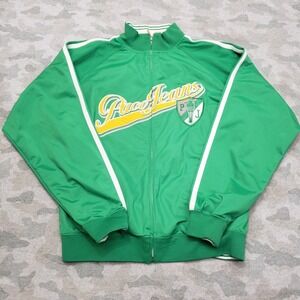 Vintage Paco Jeans Jacket Mens Large Green Y2K Full Zip Bomber Embroidered